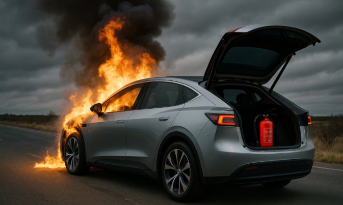 ¿Puedo usar un extintor CO2 para un incendio en la batería del coche?