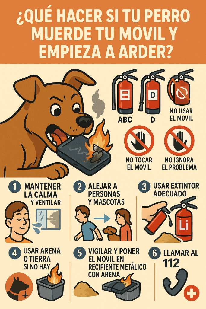 Mi perro mordió mi movil y salió aridendo. ¿Qué extintor debo usar?