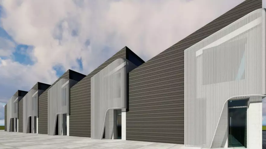 Así son las cinco nuevas naves en Lloreda para ampliar la red municipal de espacios empresariales en Gijón