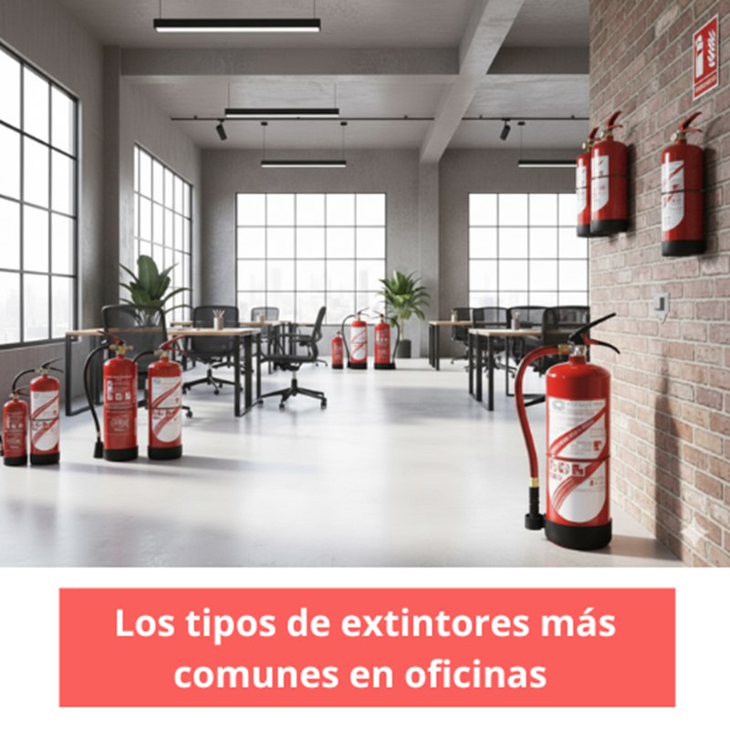 Los tipos de extintores más comunes en oficinas. Importancia estratégica de una correcta protección contra incendios.