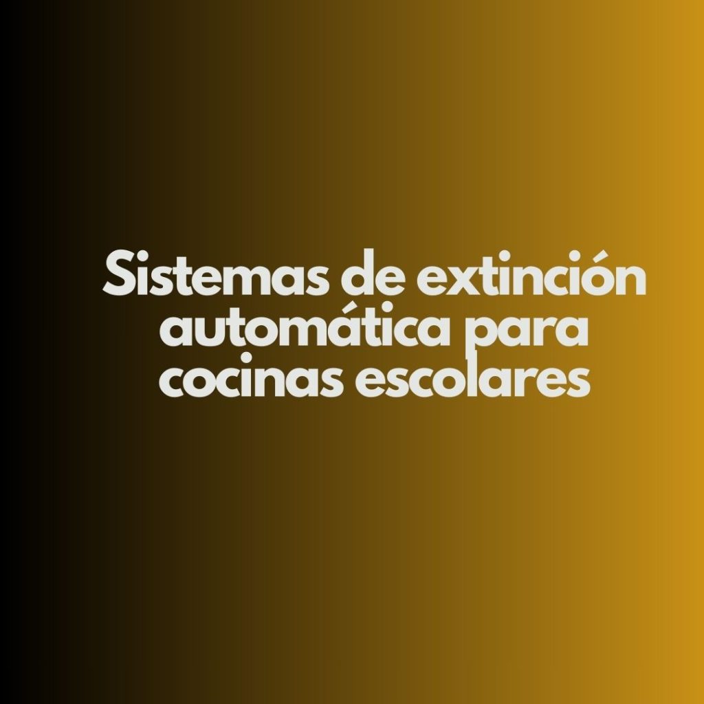 Sistemas de extinción automática para cocinas escolares. La seguridad contra incendios en cocinas escolares como prioridad absoluta.
