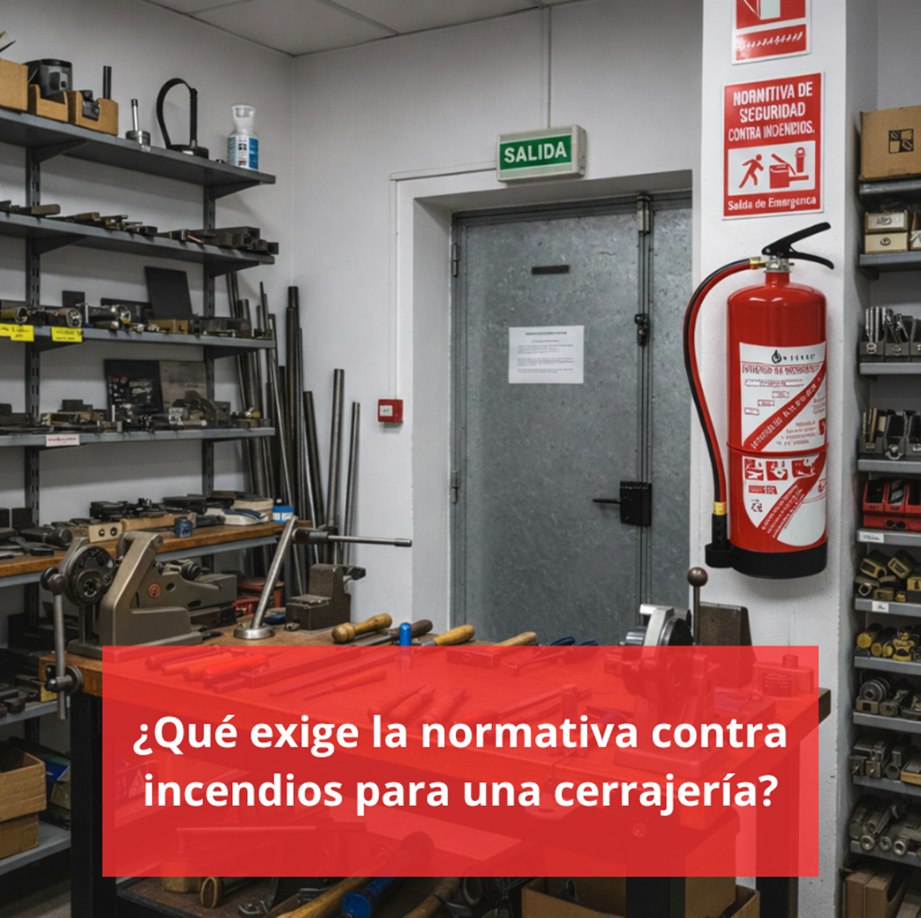 ¿Qué exige la normativa contra incendios para una cerrajería? Protección contra incendios: un punto crítico desde el primer día.