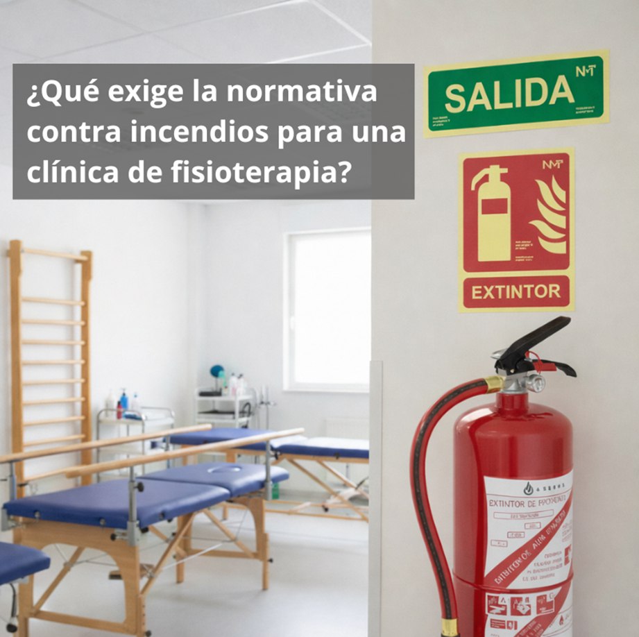 ¿Qué exige la normativa contra incendios para una clínica de fisioterapia?